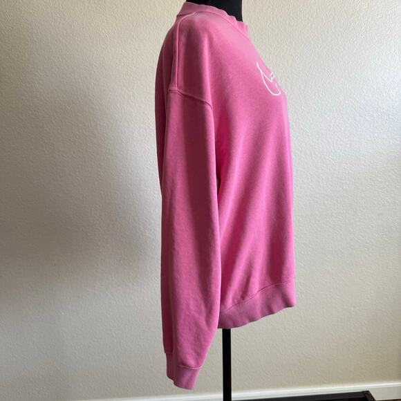 Nike Dri Fit Get Fit Swoosh Graphic Crewneck Pullover Sweatshirt Pink Women M - Picture 3 of 11